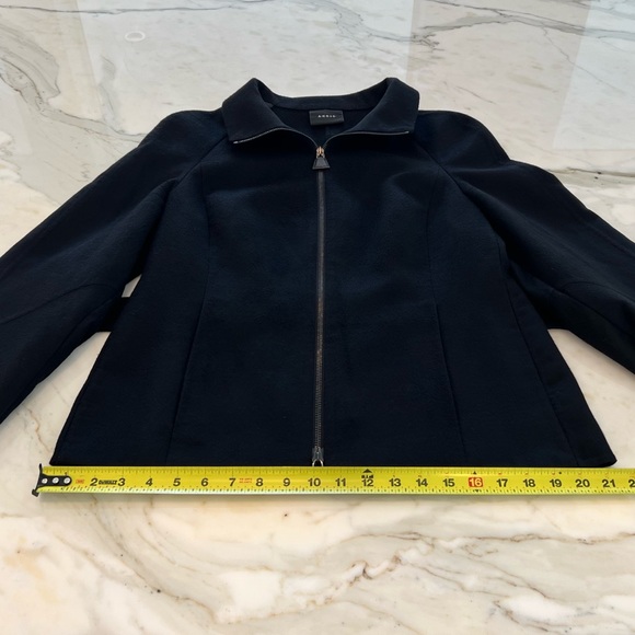 AKRIS BLACK CASHMERE BELTED JACKET SIZE US 10 - Picture 15 of 17